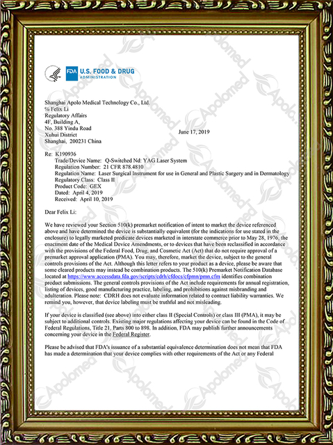 Q スイッチ Nd: Yag レーザー FDA