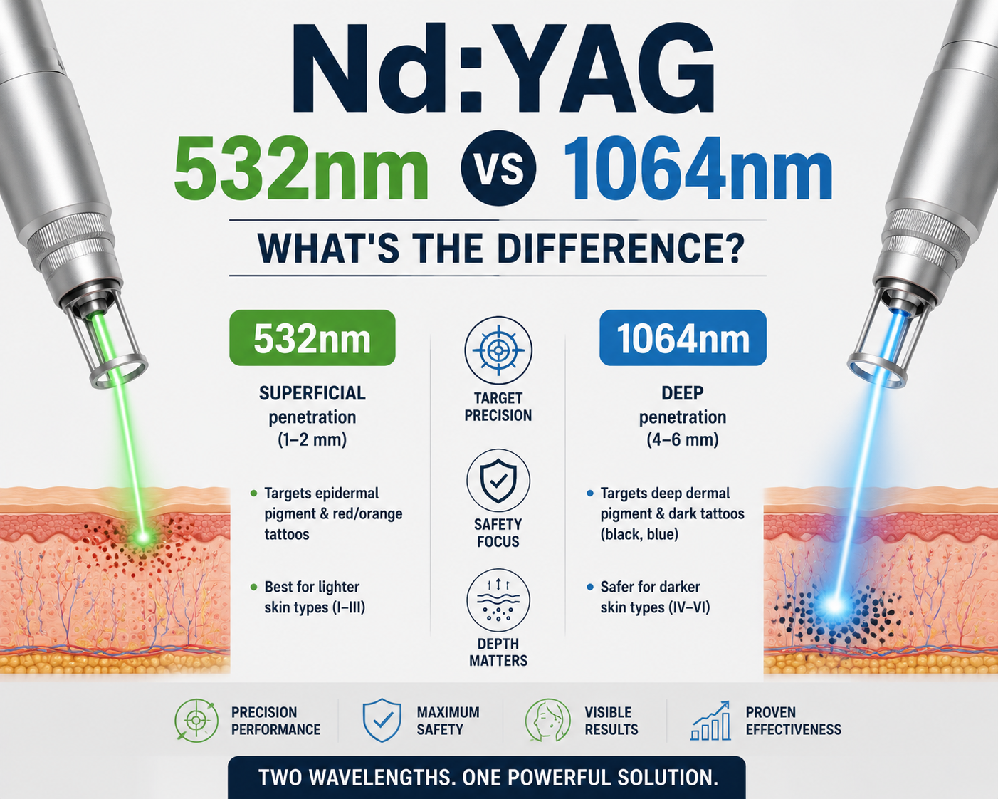 Nd:YAG 532nm と 1064nm: 違いは何ですか?